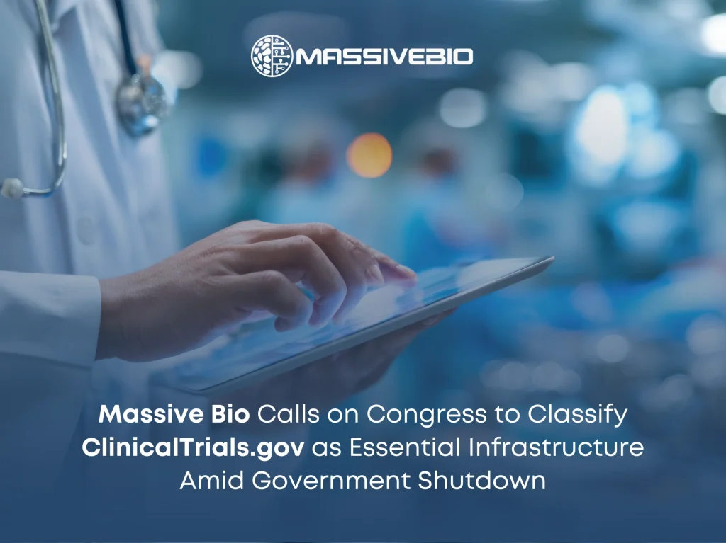 Massive Bio Calls on Congress to Classify ClinicalTrials.gov as Essential Infrastructure Amid Government Shutdown